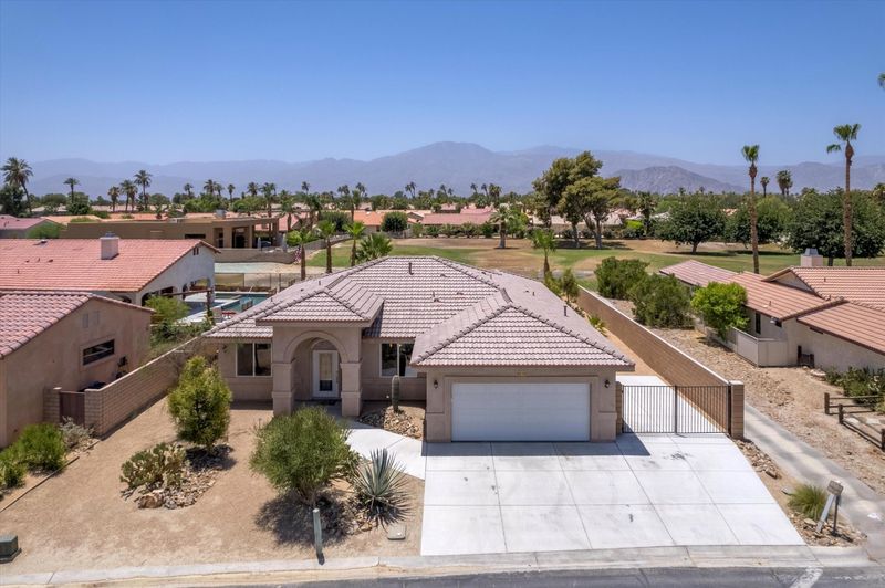 Aerial view of Palms Place inside Indian Palms Country Club, Indio