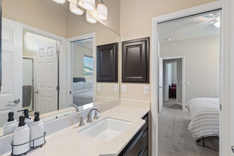 Guest bathroom vanity at Palms Place