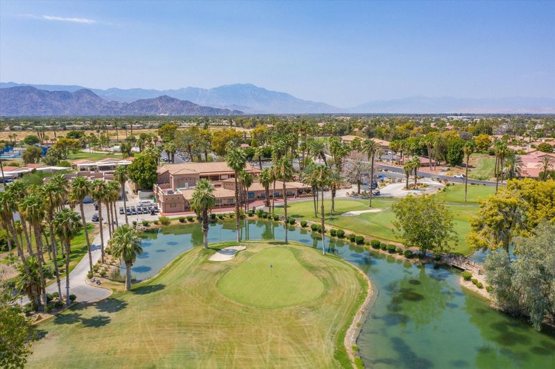 Palm-lined golf course at Indian Palms Country Club